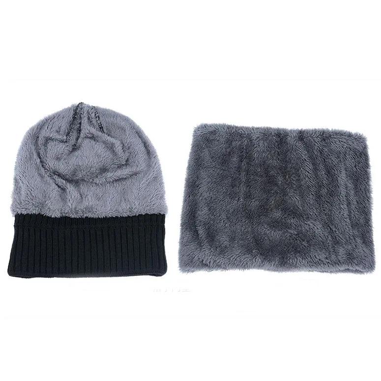 WTEMPO Cold-proof Windproof Outdoor Cycling Knitted Hats Men's Solid Color Thick Fleece Winter Soft Plush Woolen Hats