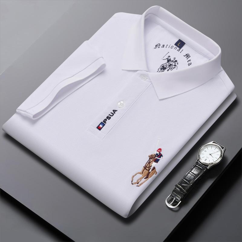 Summer Polo Shirt Men 'S Short Sleeve Business Slim Korean Embroidered Half Sleeve Solid Color Shirt