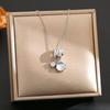 Women's Silver Titanium Steel Necklace with Micro-Inlaid Zircon - Elegant, Durable Clavicle Chain Jewelry