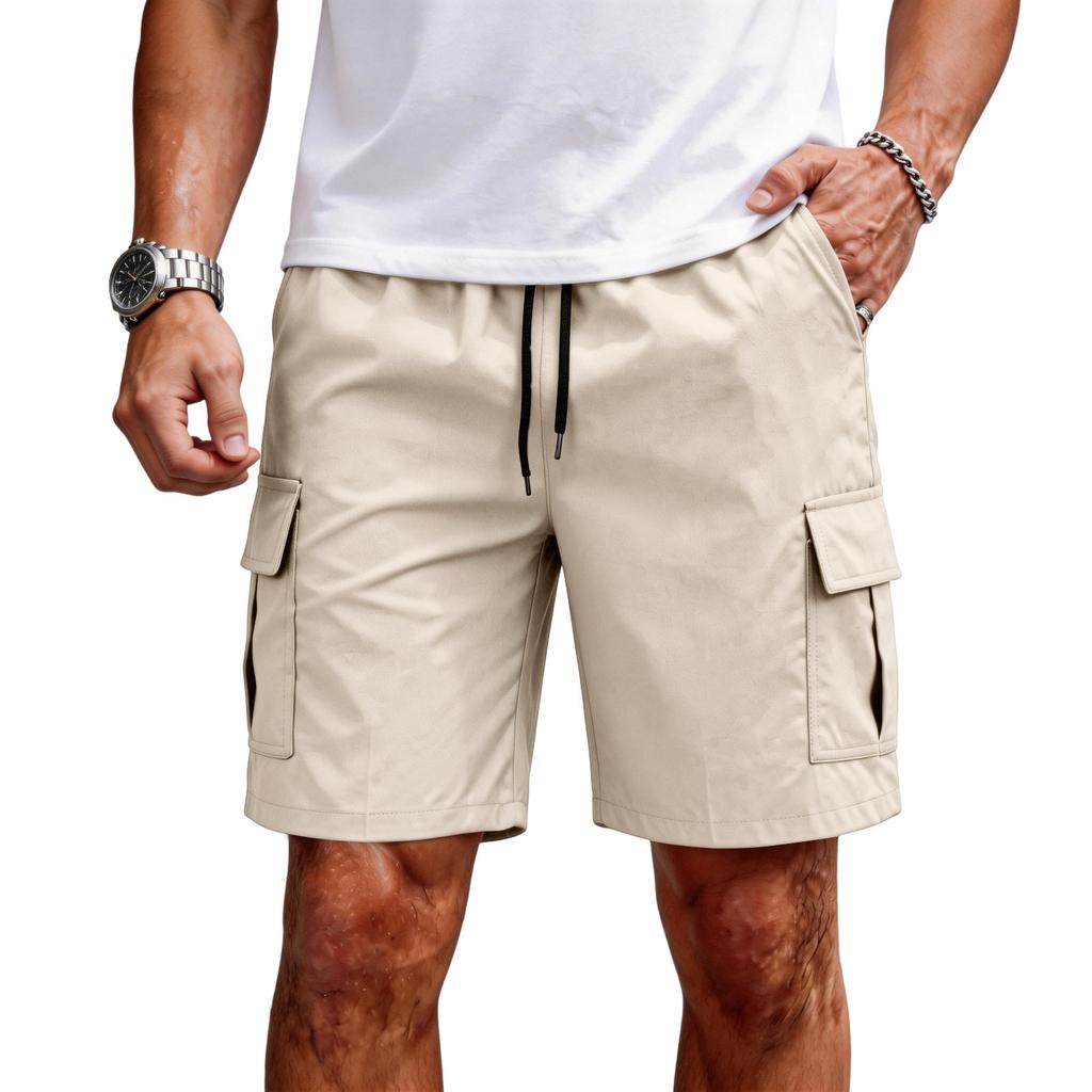 Men Cargo Shorts Relaxed Fit Lightweight Drawstring Waist Casual Summer Shorts with Multiple Pockets for Outdoor Activities
