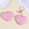 1Pcs Heart Shape Mini Empty Blush Powder Box Eye Shadow Container With Mirror And Aluminum Pan Key Chain Lipstick Packaging