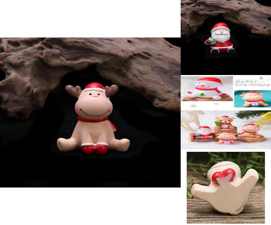 High-quality Resin Christmas Ornament Santa Claus Deer Winter Decoration Gift