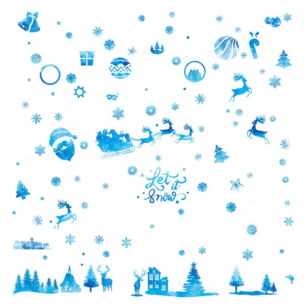 Vánoční Santa Claus Vánoční strom Nálepka na sklo Sněhová vločka Nálepky na zeď 2025 Nálepka na okno do pokoje Nový rok Domácí dekorace