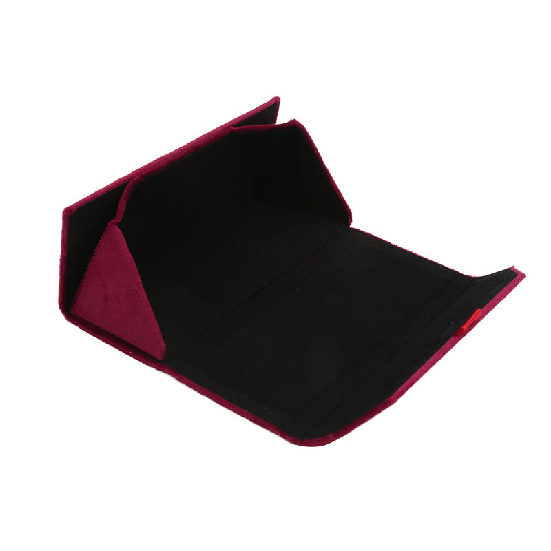 European Velvet Triangle Folding Glasses Case Elegant Sunglasses Case Women Men Soft Noble Reading Glasses Box Wholesale