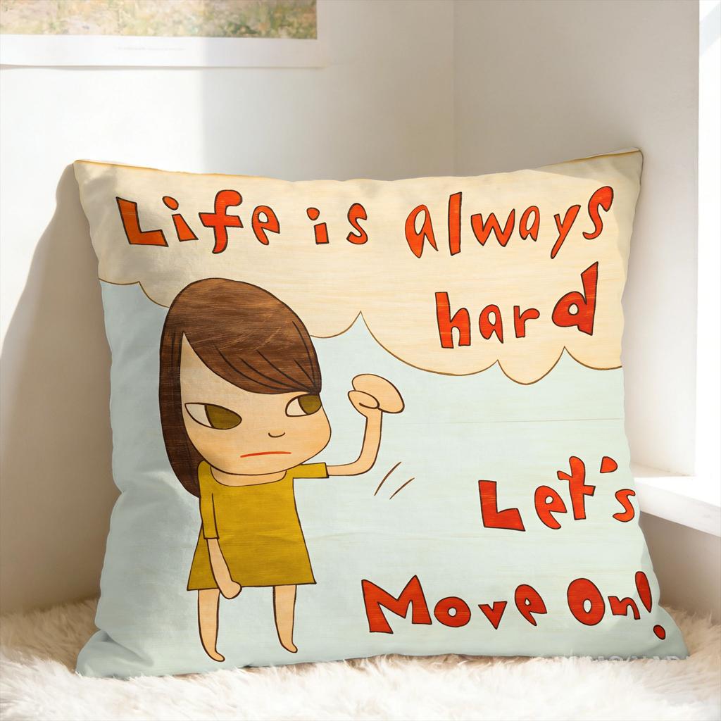 Y-Yoshitomo Nara Pillow Case Square Pillow Cover Novelty Cushion Cover For Living Room Sofa