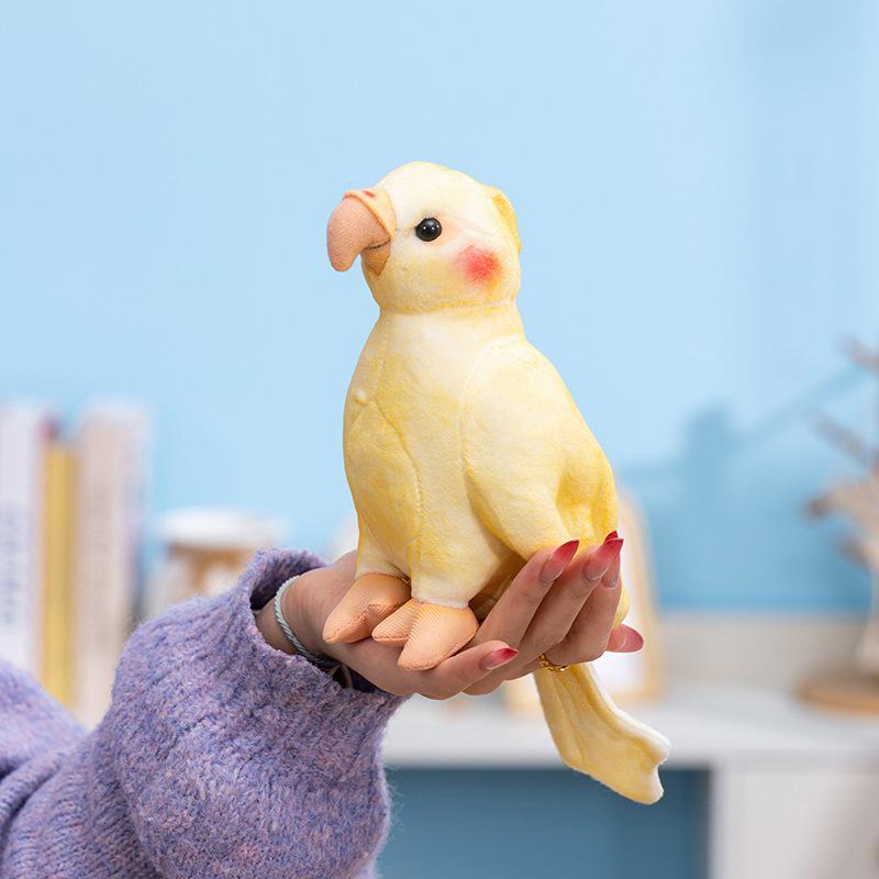 Cute Yellow Cockatiel Plush Toy – Small Bird Figurine Ornament for Parent-Child Birthday Gift