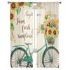 Sunflower Bike Farm Tyll Gardiner för Vardagsrum Kök Sovrum Skir Tyll för Café Hotel Modern Heminredning