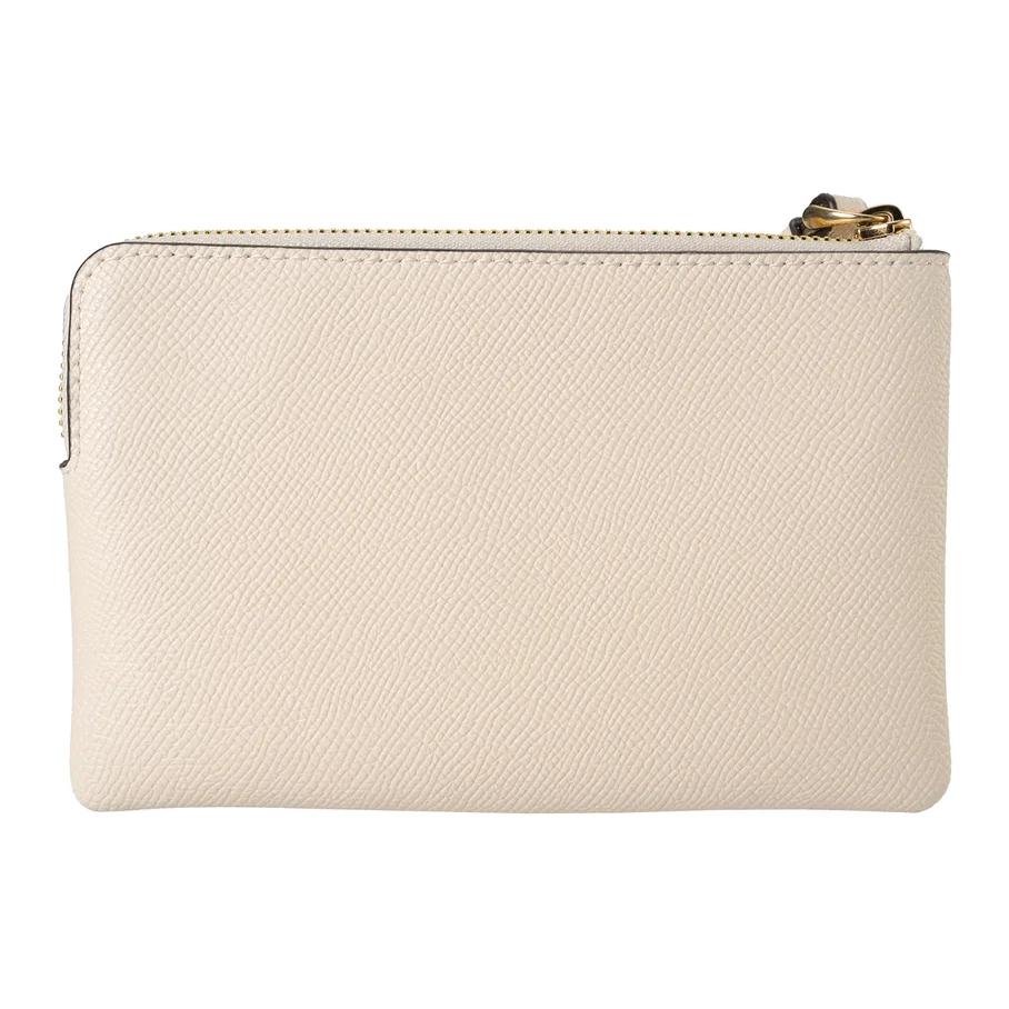 Coach Corner Zip 16 Metal Logo Zipper Wristlet Women Wristlet White CV396-IMCHK