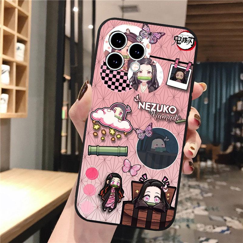 Nezuko Kamado Demon Slayer Phone Case For iphone 17 Pro Max Air 16 15 14 13 Pro Max 15 16 Pro 15Plus Shell