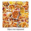50Pcs Fried Chicken Graffiti Stickers Fried Cuisine Cartoon Decal Diy Luggage Phone Guitar Scraphbook Waterproof Sticker Kid Toy