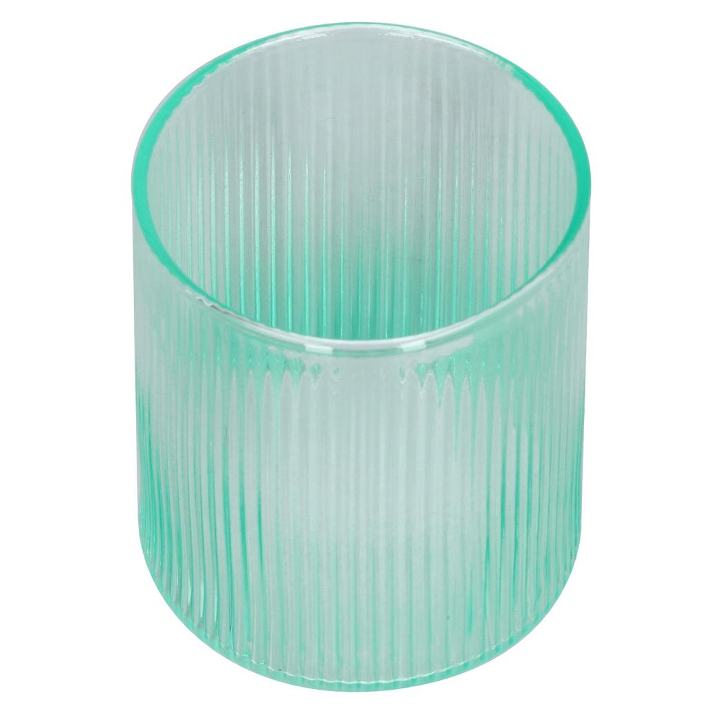 Borosilicate Glass Cup Gradient Vertical Stripes Mug for Water Milk Latte Cappuccino TeaGreen