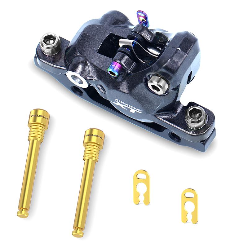 RISK 2pcs M4x26mm Titanium Alloy Bolts For Hydraulic Disc 4*26mm Oil Disc Brake Threaded Pin Screws Fo Bicycle