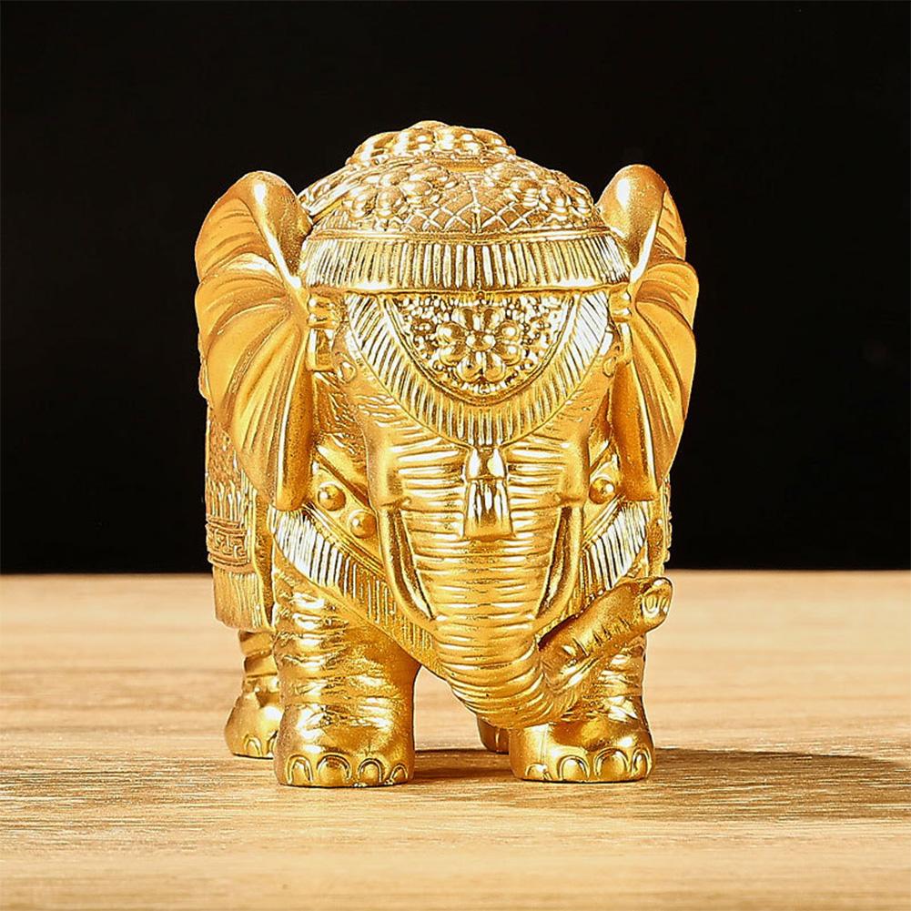 Gold Elephant Statue Large Gold Elephant Statue Home Office Decor Elephant Statue Collectible Figurine Bookshelf TV Stand Decor