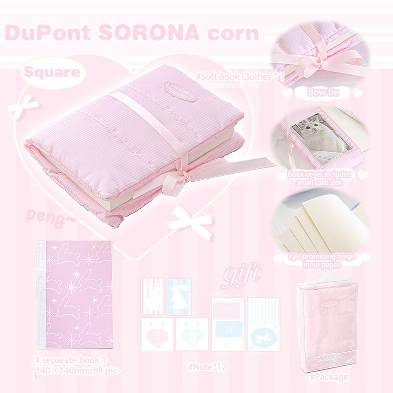 

Руководство на шнуровке и с бантом, Хлопковое, на холсте, с лентой, Блокнот для девочки, Кавайная школьная канцелярия