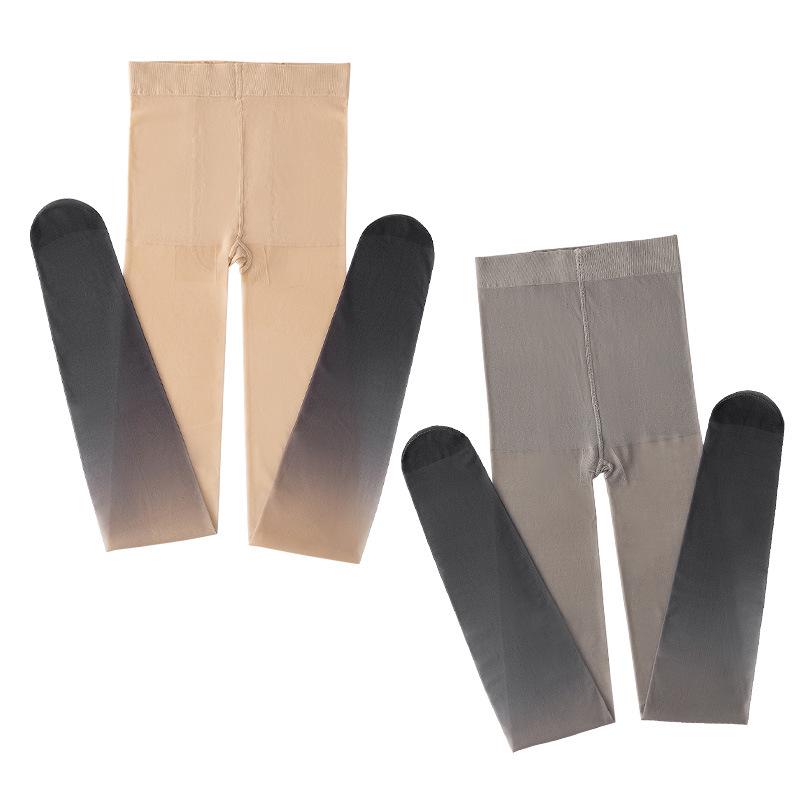 Gradient Color Sexy Thin Stockings for Women - Anti-Hook, Slimming Black Silk, Pure Desire Style