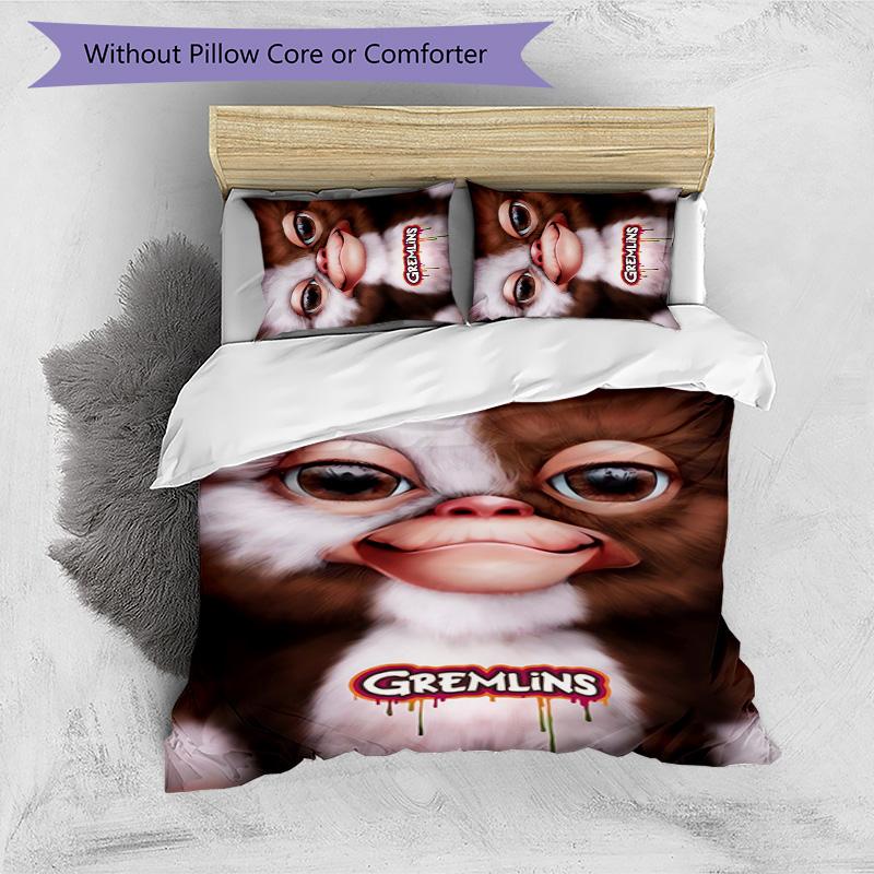 Gremlins 3pcs Bedding Set Duvet Cover Closure Includes 1 Duvet Cover & 2 Pillowcases for All Seasons Bedroom Home Dorm Decor