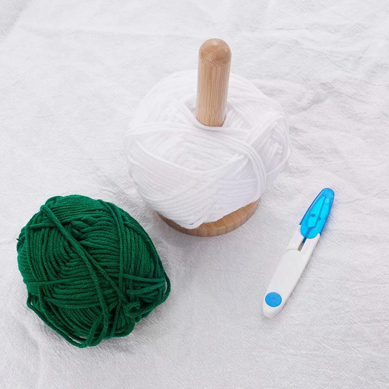 Bamboo And Wood Yarn Stand Yarn Spool Home Braided Yarn Spool Storage Stand Table Top Rotary Ball Wooden Winder