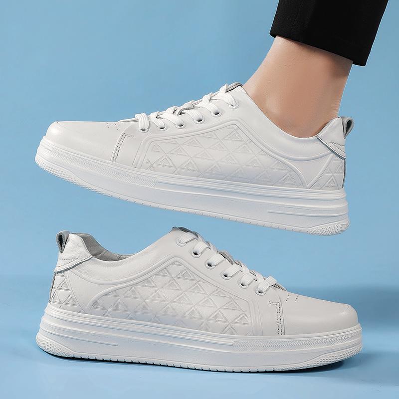 Fashion New Men's Genuine Leather Sneakers Casual Sports Shoes Breathable Comfortable Walking Shoes Fashion Outdoor Slip Resistant Shoes