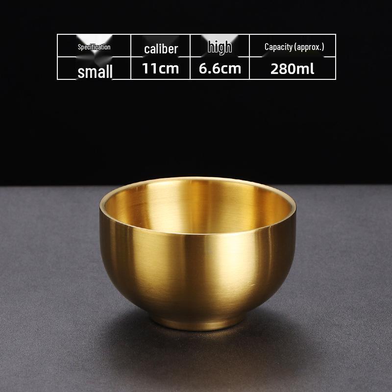 304 Stainless Steel Children's Snack & Meal Bowl, Gold Seasoning, Ramen & Soup Bowl