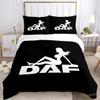Luxurious Truck Logo Bedding Set DAF Truck Duvet Cover Cartoon Quilt Cover andPillowcases for Teens Boy Single/Double/Queen/King