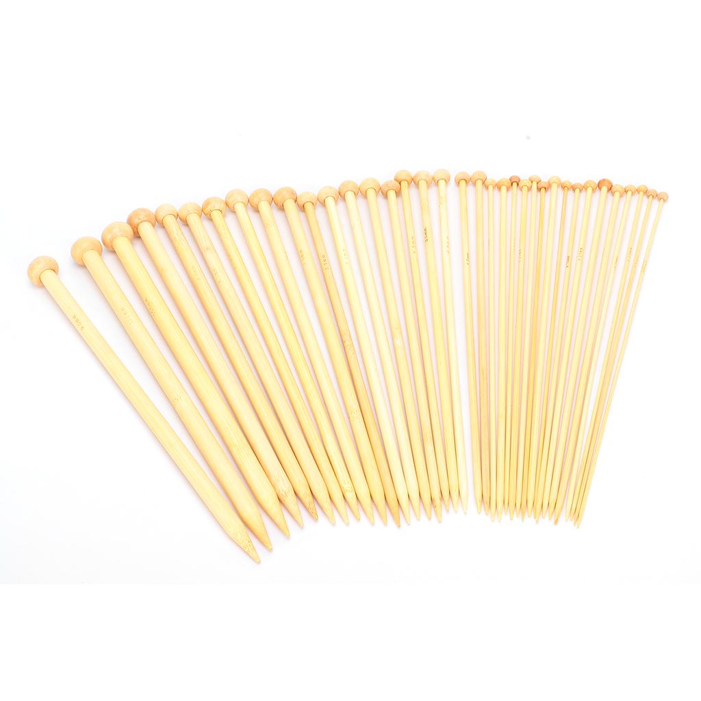 Knitting Needles Set 36 Pcs 18 Sizes Single Pointed Carbonized Bamboo Knitting Needles for Hand Made DIY