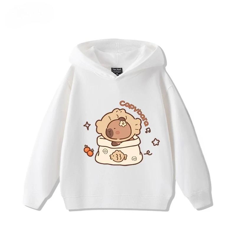 Kinder Marken Kapuzenpullover Niedliche Capybara Pullover Outdoor Sport Modische Lässige und Lockere Oberteile für Jungen und Mädchen