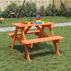 Vidaxl Picknicktafel Voor 4 Kinderen, Met Gat Voor Parasol, Spar