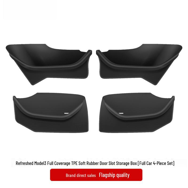 Tesla Model Y/3 Verbesserte Türablagebox & Schlitzmatten-Set