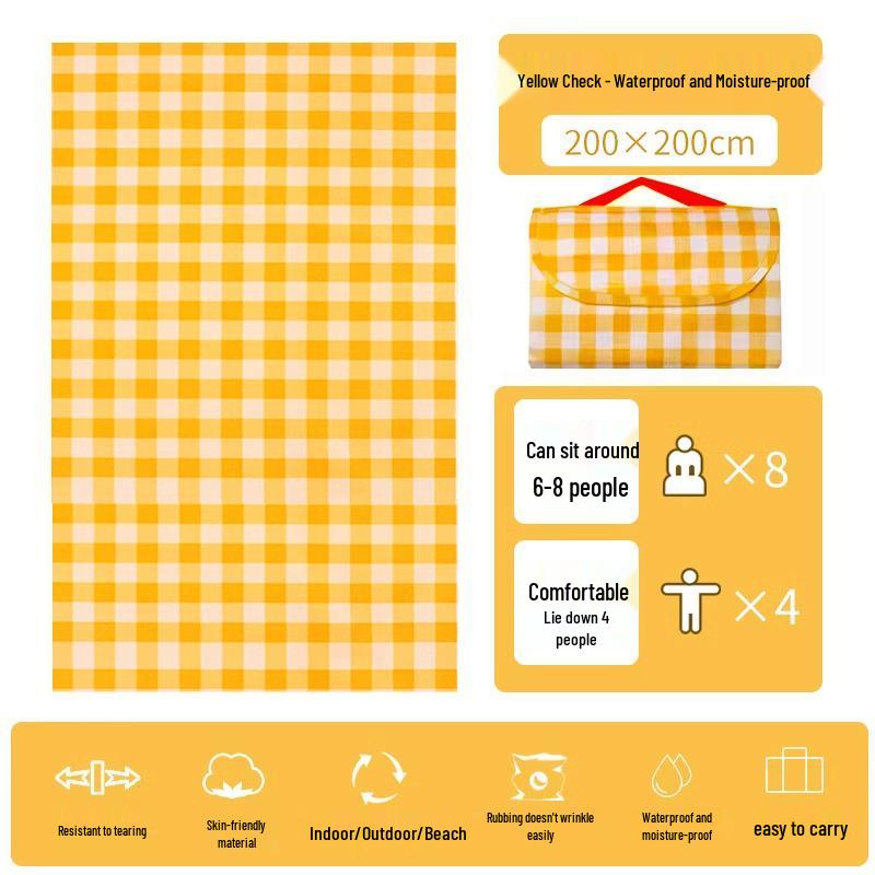 Thickened Waterproof Picnic Mat: Portable, Moisture-Proof, Foldable Outdoor Camping Ground Cloth.