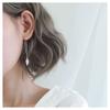 Leaf Dangle Earrings Elegant Long Drop Silver Wire Fringe Leaf Pendant Earrings for Women