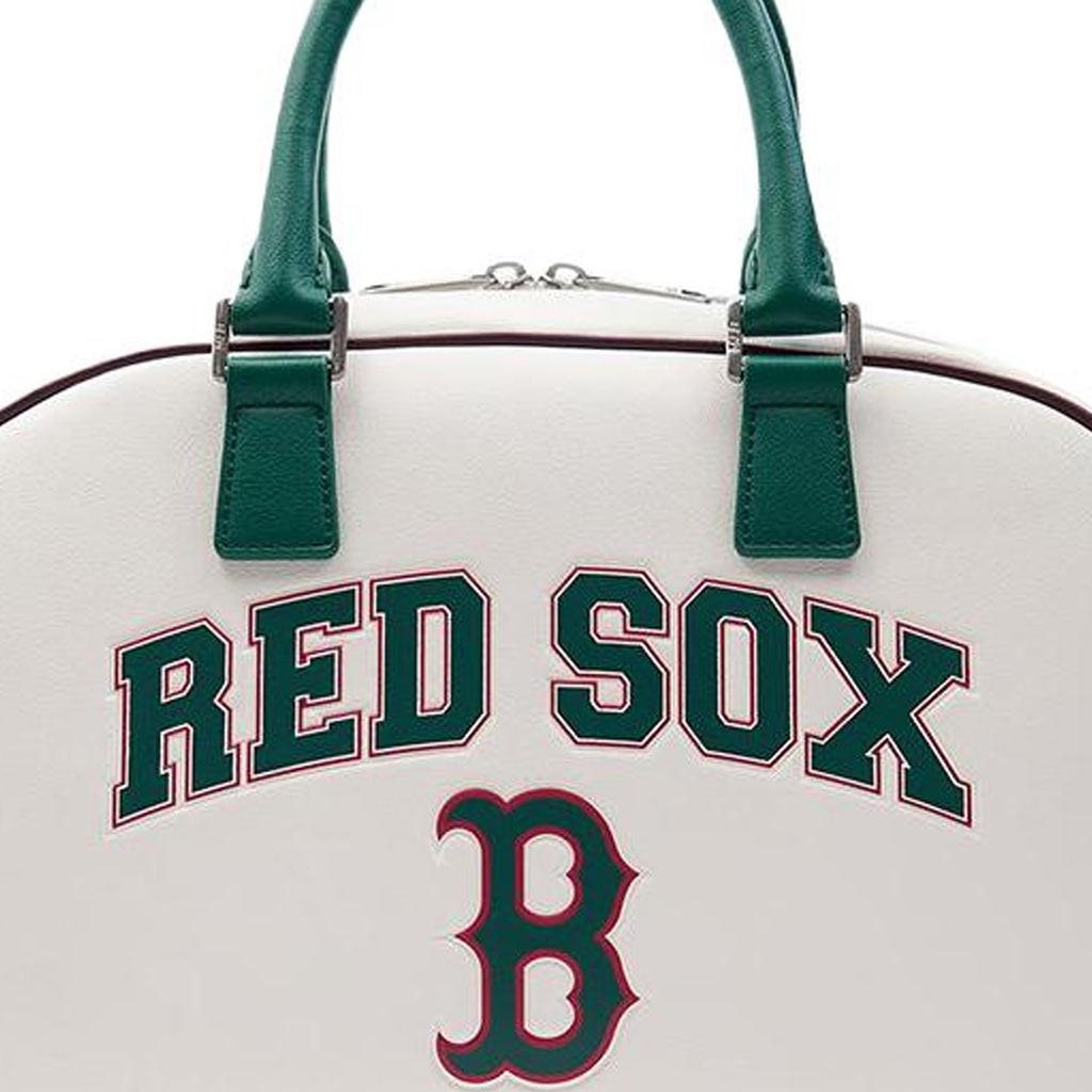 MLB Boston Red Sox Casual Fashion Commuter Bowling Bag Crossbody Shoulder Handbag Gym Travel Bag Swimming Bag Large Unisex Bags Cream 3ABWM083N-43CRS