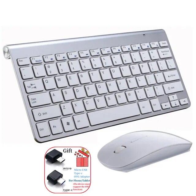 Wireless Keyboard Mouse Combo 2.4G Mini Portable Wireless Keyboard and Mouse for Windows Mac Android