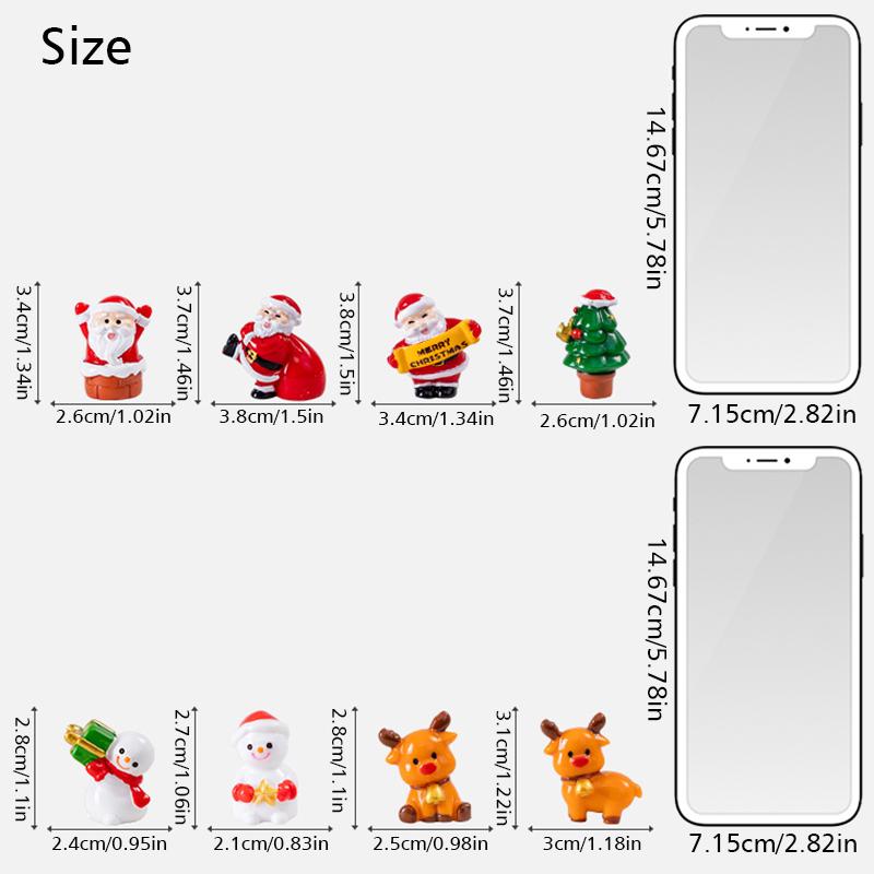 1PC Hand-Painted Holiday Decor Christmas Miniature Figurine Gifts Ornaments Art Crafts Multiple Options Available