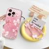 Pink Bow Pattern Chain Case For iPhone 17Air 16E 17 16 Pro Max 15 Plus 11 PRO Max Wave Side Silicone Soft Cover