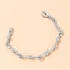Rolo Chain Bracelet with Cross Charm Wire Little Thorns Cuban Chain Cross Dangle Pendant Cable Chain Link  Men Women Bracelet