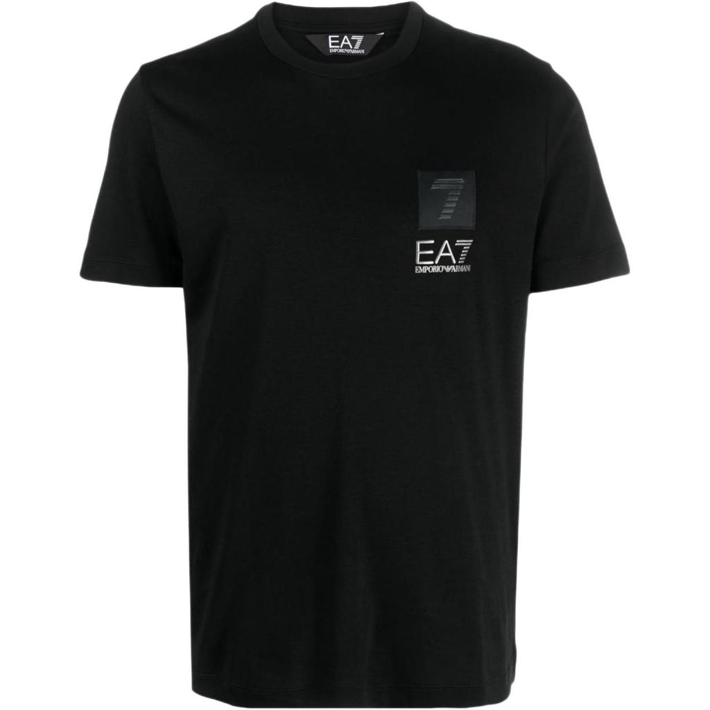 Emporio Armani EA7 Logo Print Crew Neck T-Shirt Men tops Black 6RPT26-PJHYZ-1200