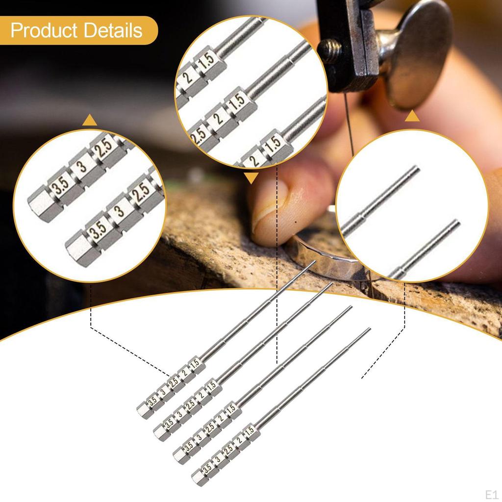 4x Wire Wrapping Step Mandels Looping Working Coiling Rods DIY Jewelry Making Winding Rod Coil