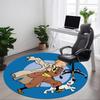 1 STKS Kuifje Kantoor Rond Tapijt, Antislip, Zacht en Duurzaam Kantoortapijt voor Interieurdecoratie, Perfect voor Kantoor, Mooie Decoratie