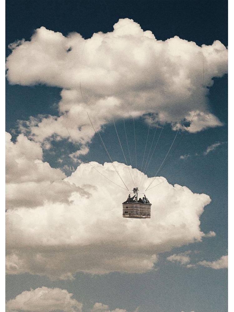 Vintage Future Imagination Sky Cloud Plakáty Obraz na plátně Legrační obraz na zeď pro moderní obývací pokoj Domácí dekorace