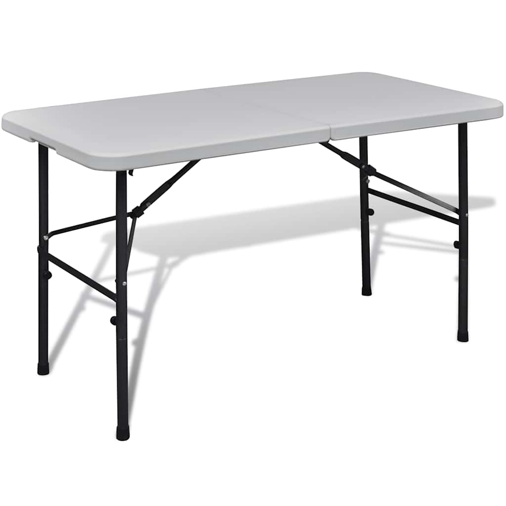 vidaXL Gartentisch Klappbar 122 cm HDPE Weiß weiß