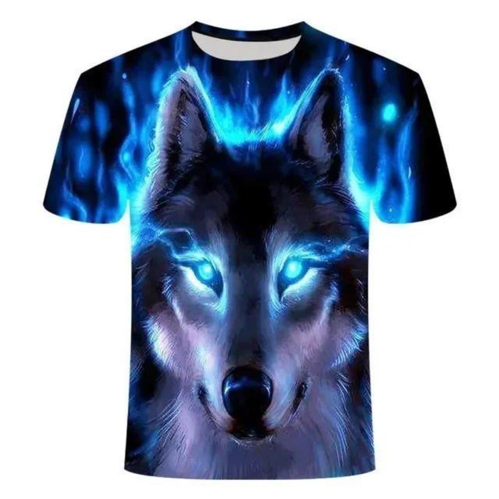 New Pattern Wolf T-shirt Men's and Women's Fashion T-shirt 3D Casual Shirt