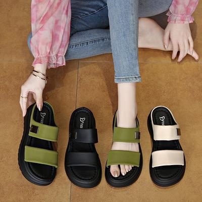 Damen Pantoffeln Keile Offene Zehenpartie Outdoor Freizeit Pantoffeln Runde Zehenpartie Sandalen Sommer Outdoor Strandschuhe Mode Pantuflas Mujer