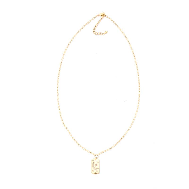 GEMCHIC Women s Layered Beaded Necklace with Moon Star Pendant Gold Plated Bohemian Style золотой