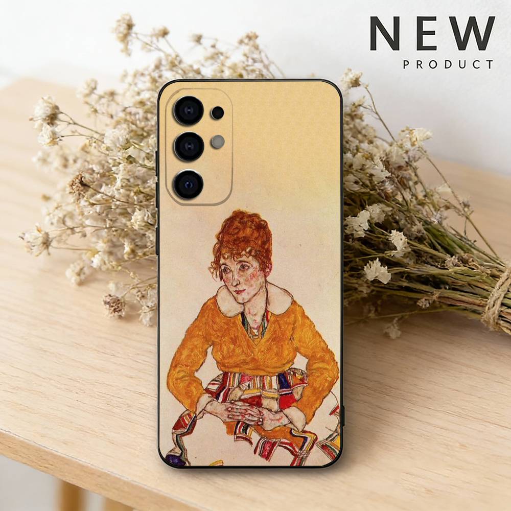 E-Egon S-Schiele Art Phone Case For Samsung S26,25,24,23,22,21,20,30,Ultra,Plus,Fe,Lite Black Shell