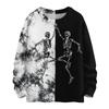 Women's Long Sleeve Halloween Print Sweater, Casual Round Neck Knit Top