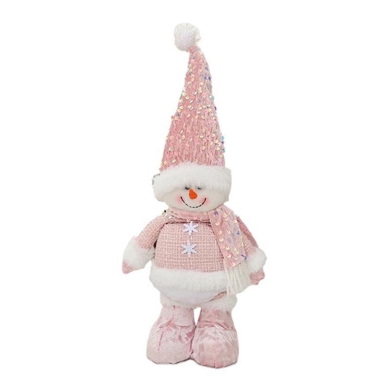 Adjustable Christmas Figurine Festival Telescopic Santa/Snowman/Elk with Extendable Legs Holiday Tabletop Decoration