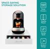 Navaris Capsule Holder Drawer Storage Coffee Capsules Espresso Machine Storage Case Rack Drawer Storage Slim White - - 40.1x23.6x5.8cm