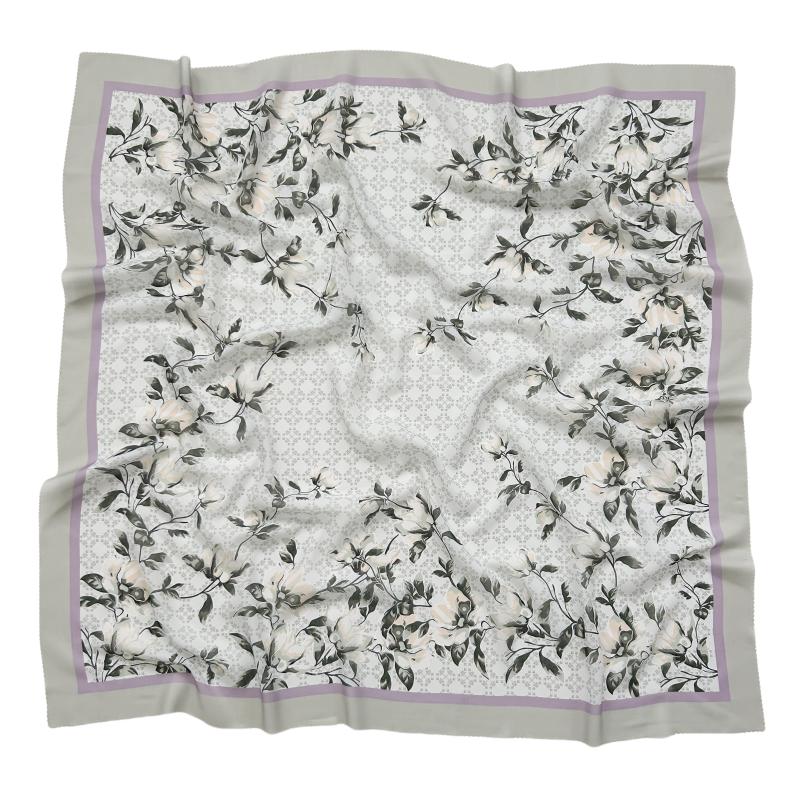 48Colors Malaysia Tudung Bawal Flower Print Hijab Laser Cut Edge Headscarf Premium Cotton Voile Soft Fashion Muslim Square Scarf