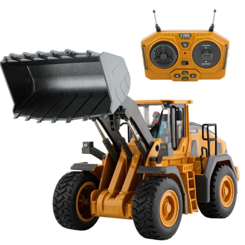 iKing RC Bulldozer Toy - Kids' RC Car, Construction Vehicle, Alloy Heavy Machinery, Engineering Vehicle, 2.4GHz, 1:24 Scale, 9CH Remote Control, RC Ca