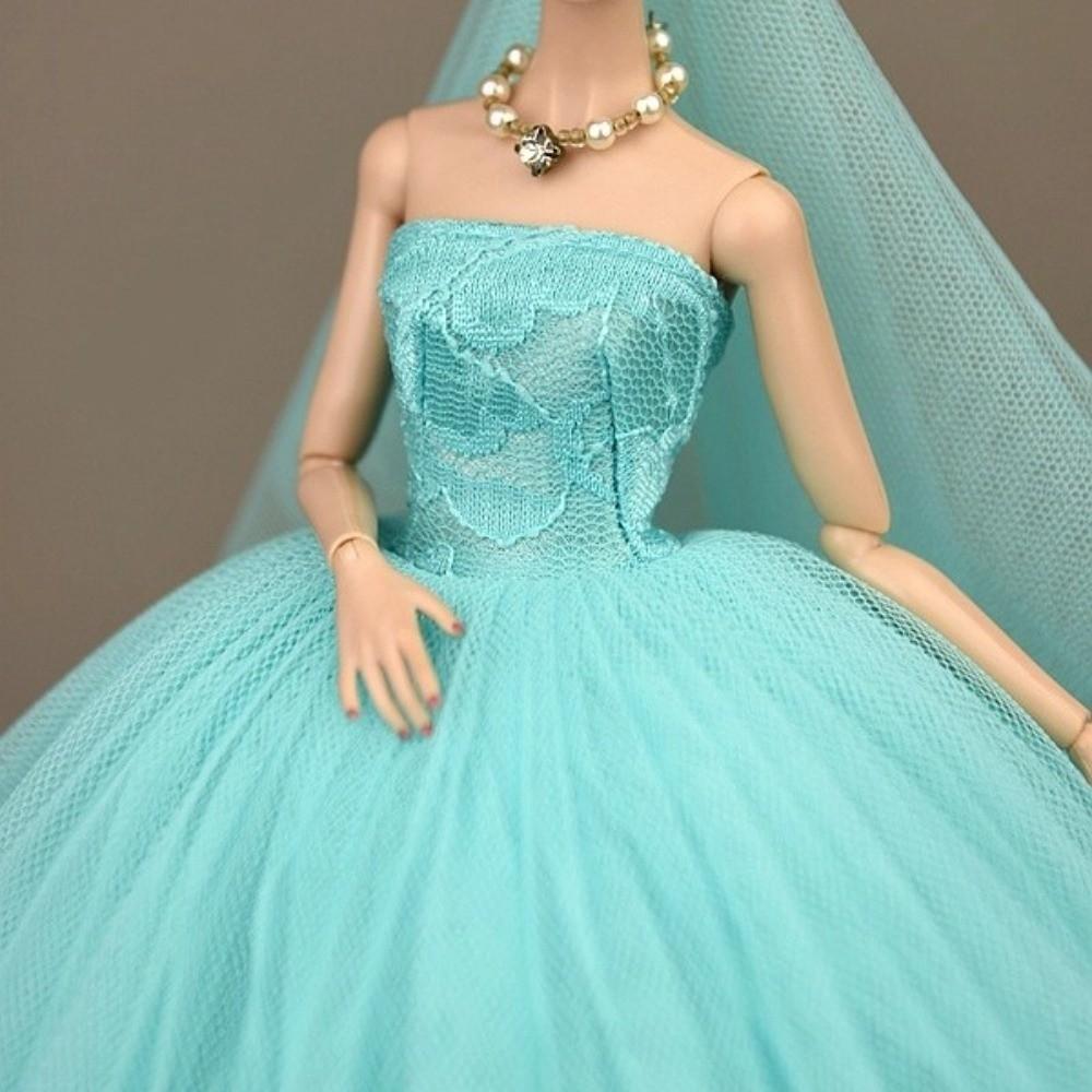 Multicolour Doll Wedding Dress Solid Color Doll Bridal Clothes Doll Dress Clothes 1/6 BJD Doll
